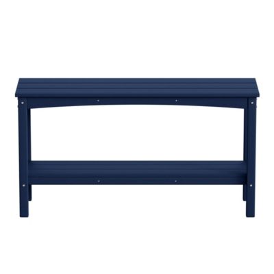 55" Outdoor Patio HDPE Adirondack 2-Tier Shelf Console Table