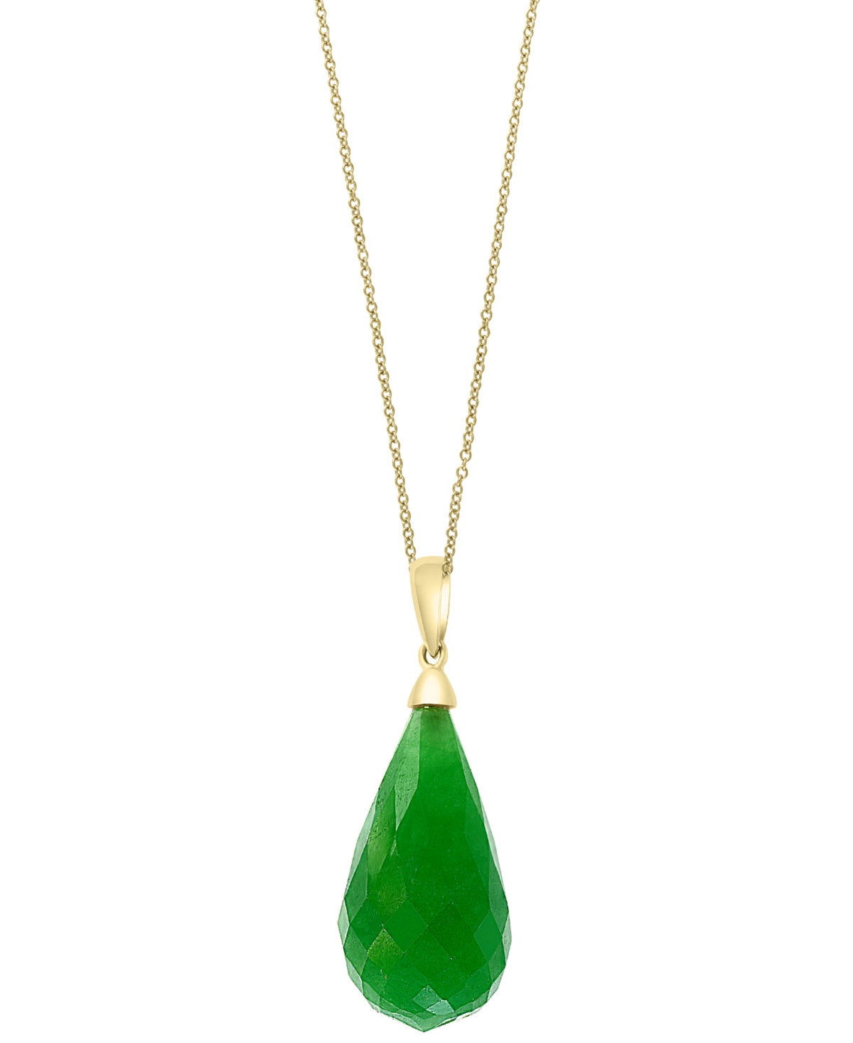 Effy Collection Effy Dyed Jade Fancy-cut Briolette 18" Pendant Necklace In 14k Gold In Yellow Gold