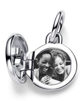 Cubic Zirconia Key Hole Engravable Locket Dangle Charm