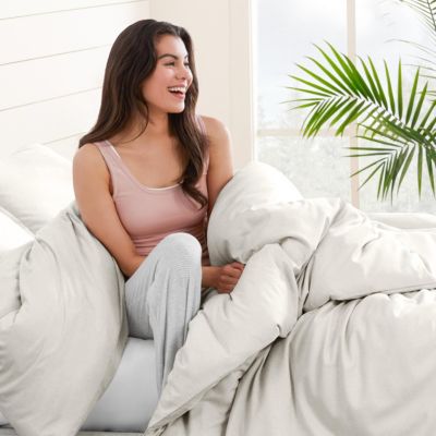 90" x 90"Bare Home Cotton Flannel Full/Queen Duvet Cover Set