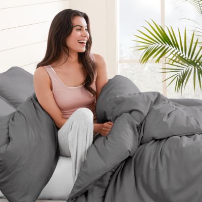 90" x 90"Bare Home Cotton Flannel Full/Queen Duvet Cover Set