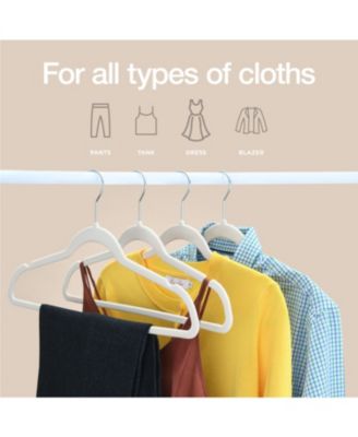 50-pack Ivory Velvet Hangers - Ultra-Thin Hangers - Non-slip for Skirts and Pants Hangers