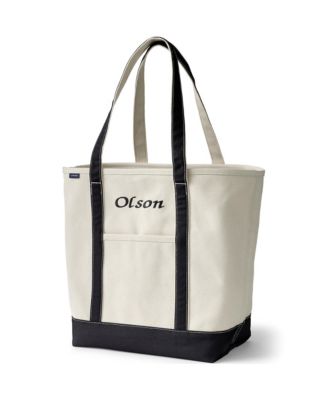Large 5 Pocket Open Top Long Handle Canvas Tote Bag
