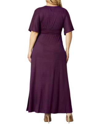 Women's Plus Size Vienna Kimono Sleeve Long Maxi Dress