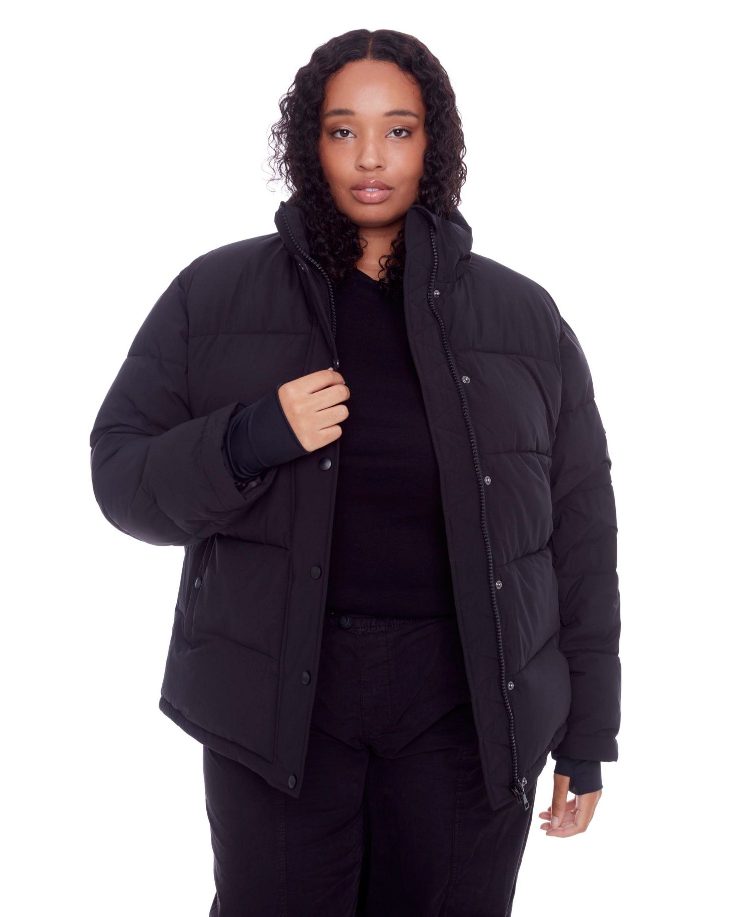 Plus Size Forillon Short Quilted Puffer Jacket