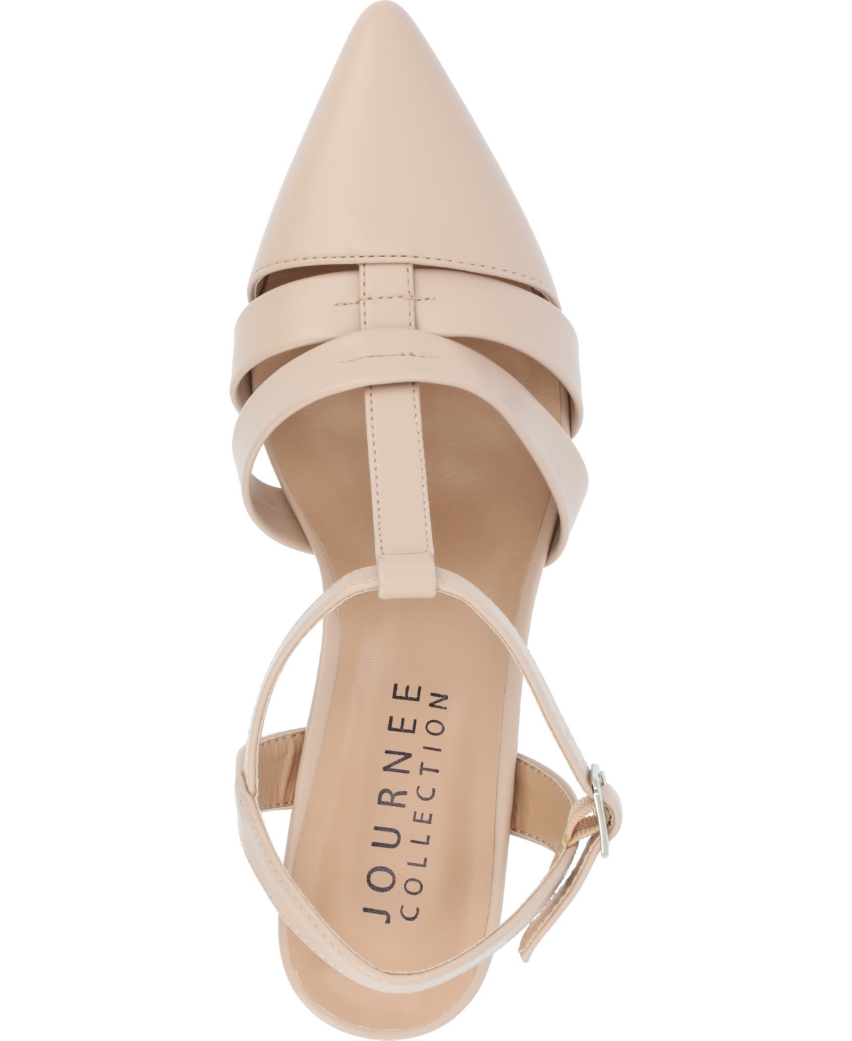Journee Collection Women's Jazlynn T Strap Kitten Heel Dress Pumps In Taupe