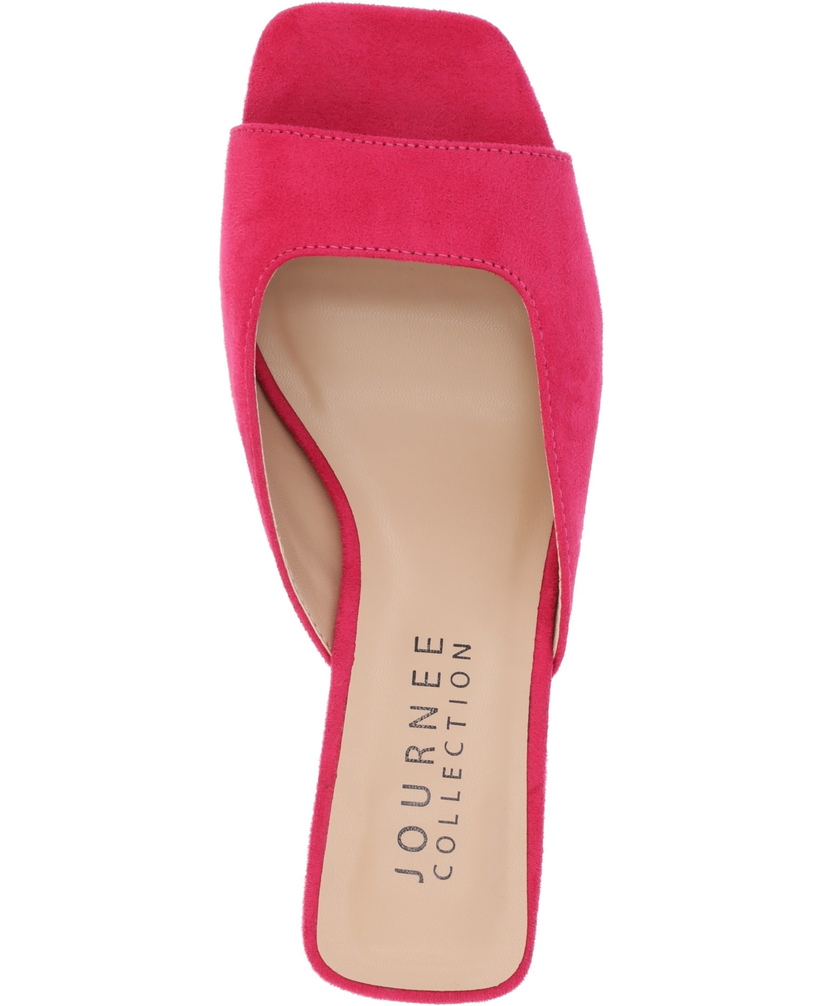 Shop Journee Collection Women's Larna Square Toe Slip On Kitten Heels In Fuchsia