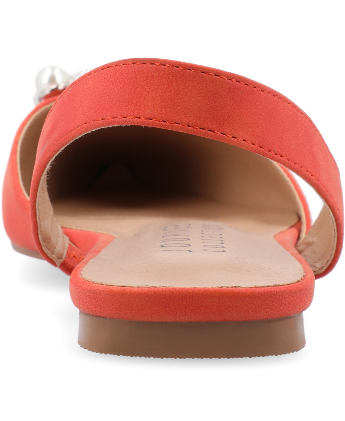 Shop Journee Collection Women's Hannae Embellished Slingback Flats In Orange