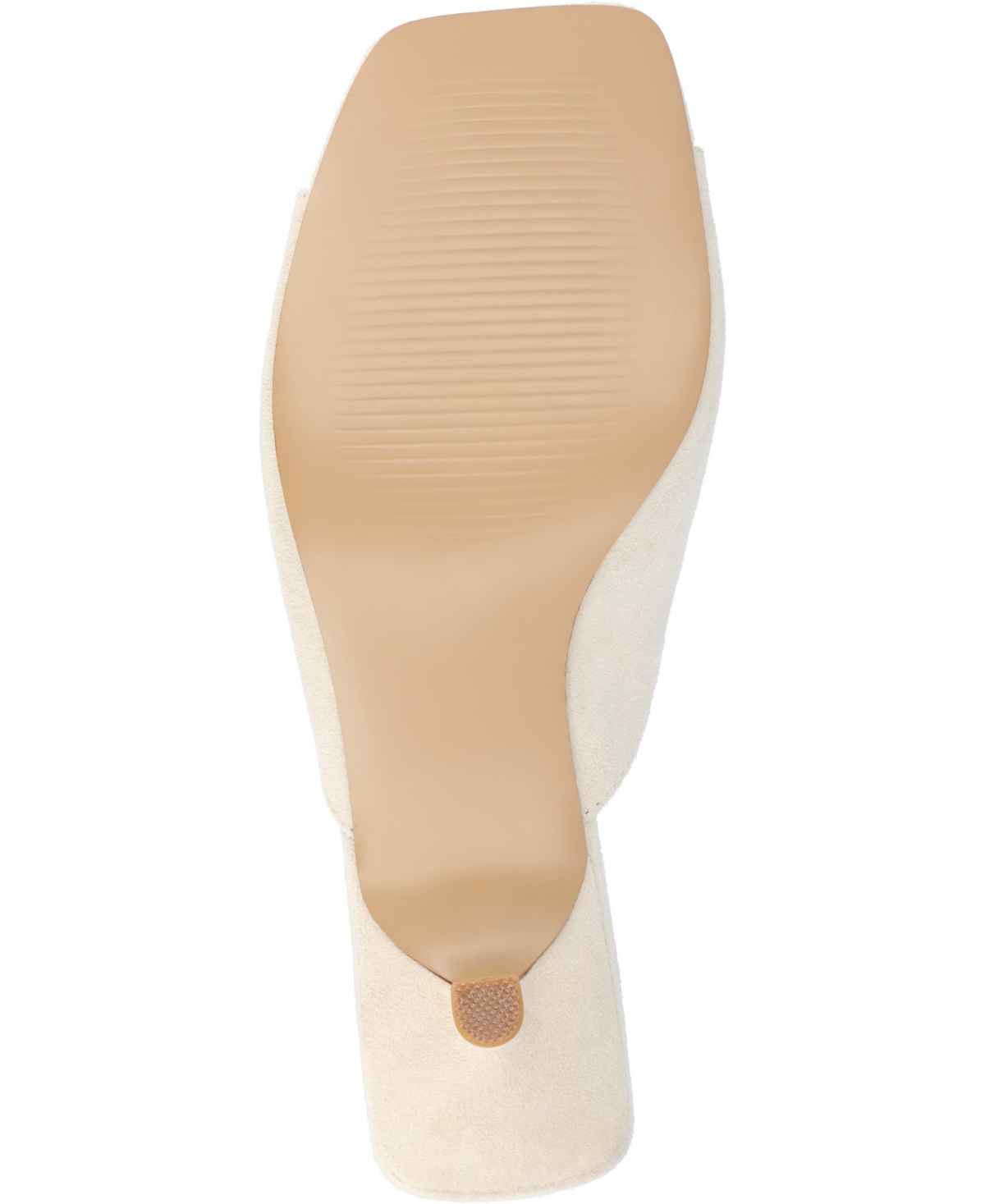 Shop Journee Collection Women's Larna Square Toe Slip On Kitten Heels In Bone
