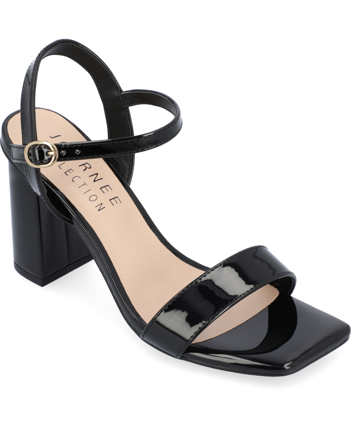 Shop Journee Collection Women's Tivona Tru Comfort Foam Wide Width Mid Heel Ankle Strap Sandals In Black