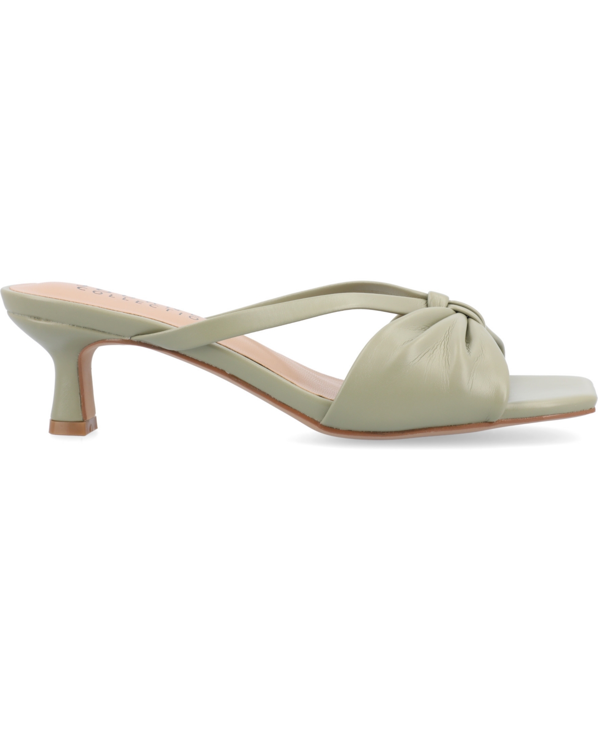 Journee Collection Women's Starling Kitten Heel Slip On Sandals In Sage