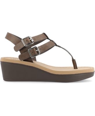 Women's Bianca Double Buckle Platform Wedge Sandals