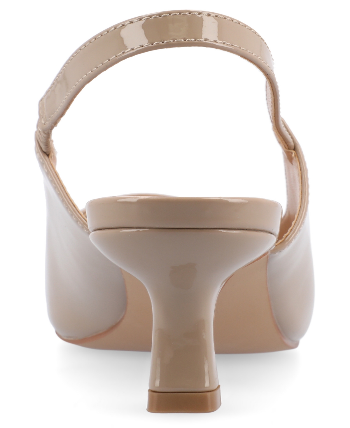 Journee Collection Women's Paulina Wide Width Kitten Heel Slingback Pumps In Taupe Patent