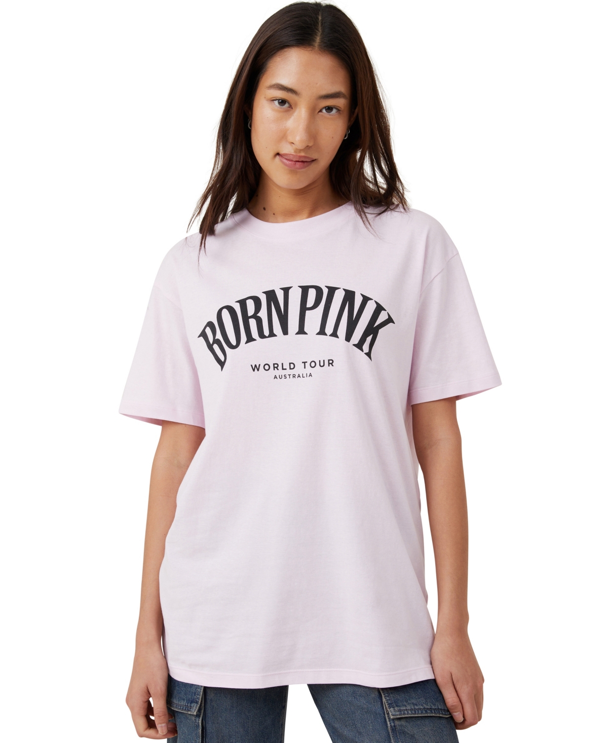 Cotton On Women's The Oversized Graphic License T-shirt In Black Pink Born Pink,pink Mist