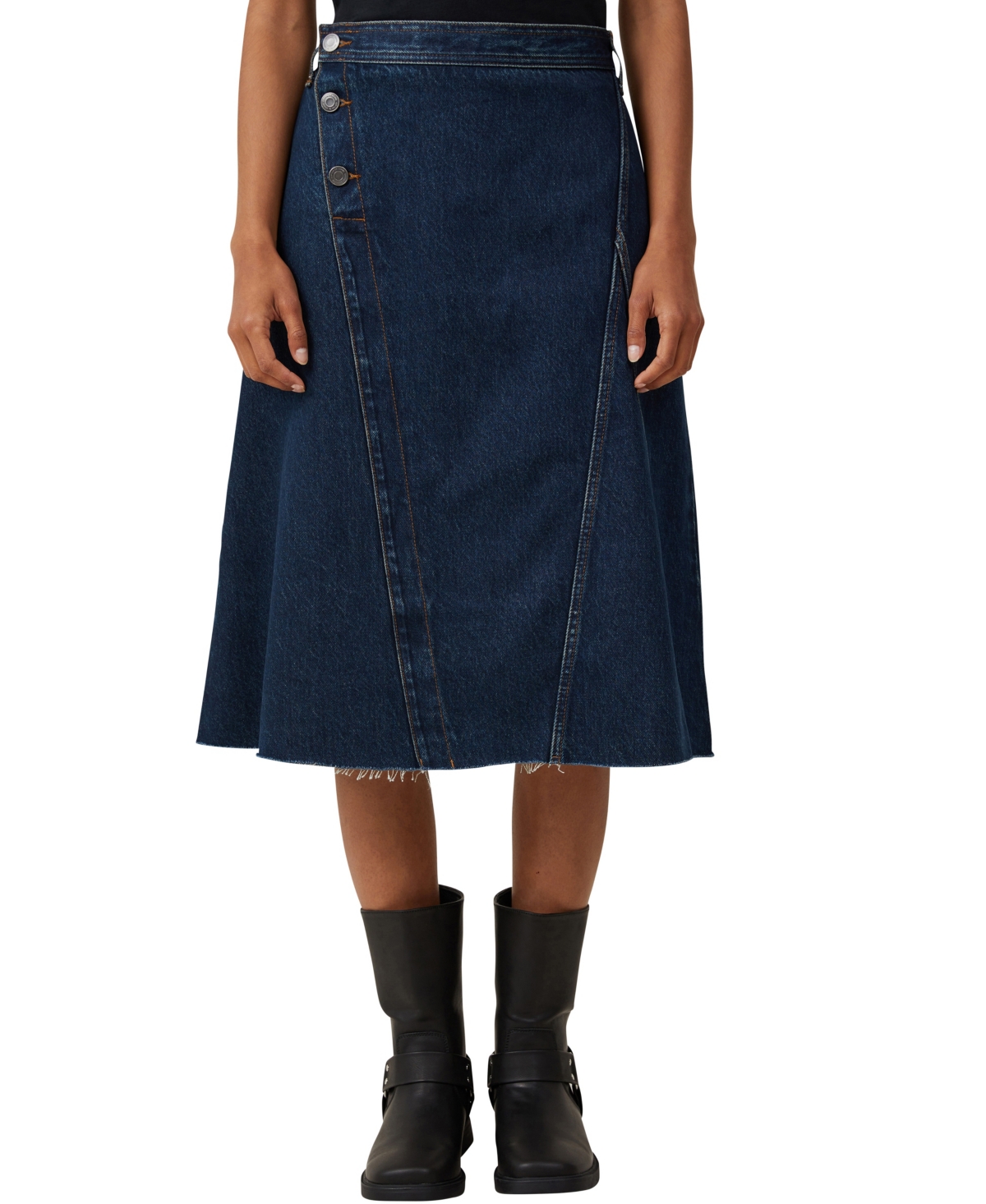 Cotton On Women's Archer Denim Midi Skirt In Mistic Blue