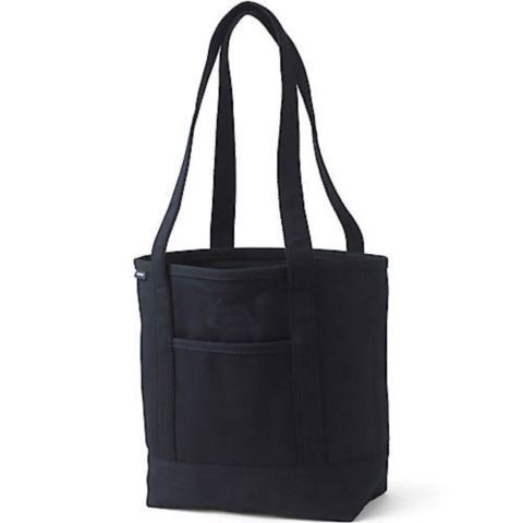 Женская сумка Lands' End Medium 5 Pocket Open Top Long Handle Canvas, цвет: Чёрный