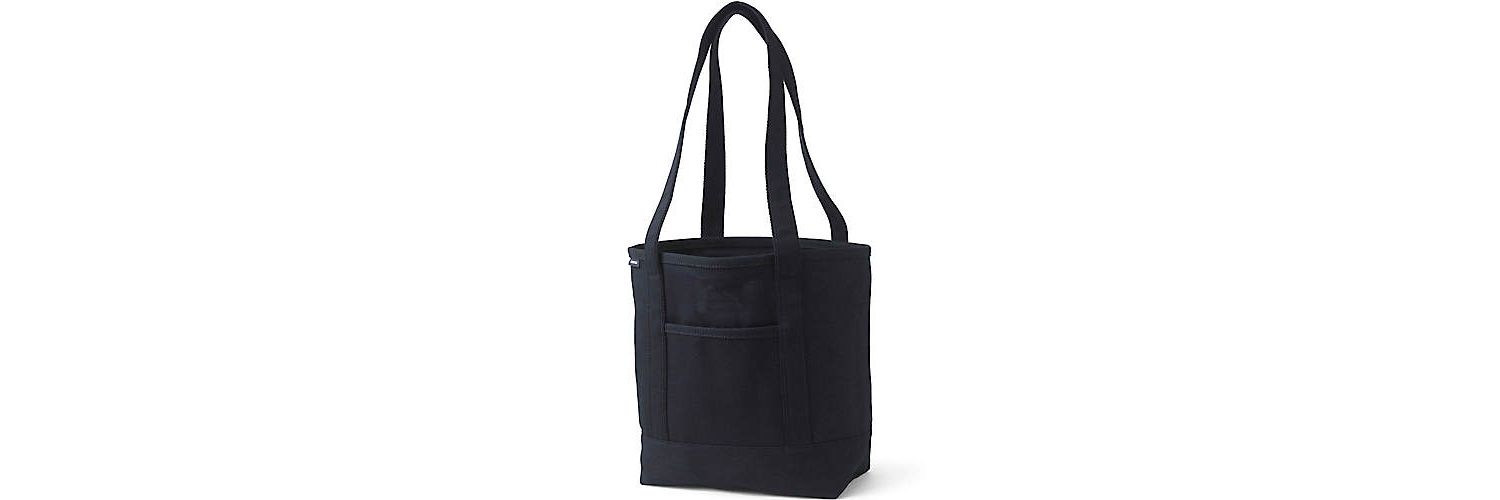 Medium 5 Pocket Open Top Long Handle Canvas Tote Bag