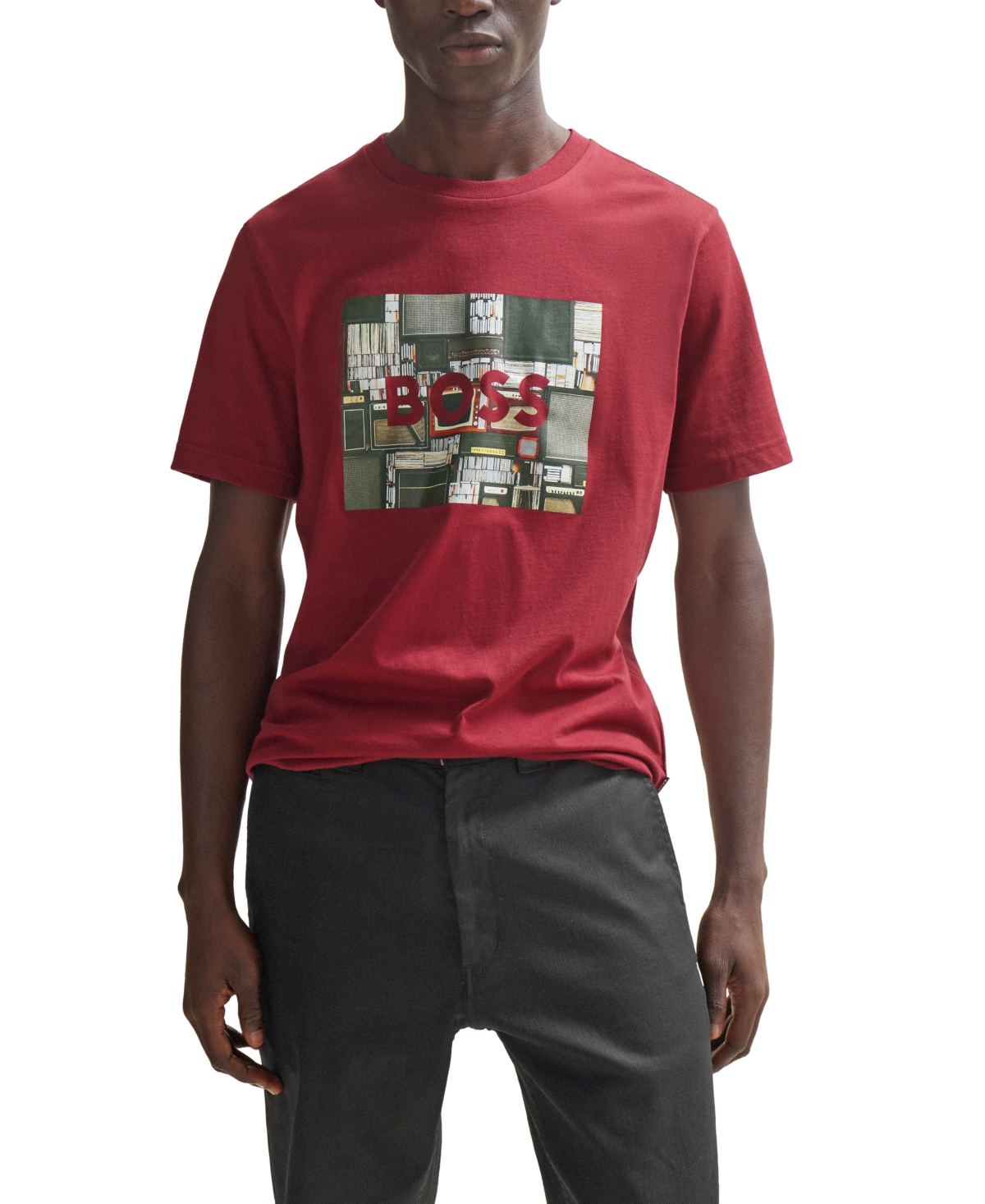 Hugo Boss Boss By  Men's Artwork Regular-fit T-shirt In Open Red