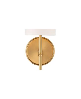 Abigale Modern Wall Light Sconces Set of 2 Brass Hardwire 5" Fixture White Fabric Shade for Bedroom Reading Living Room Hallway House