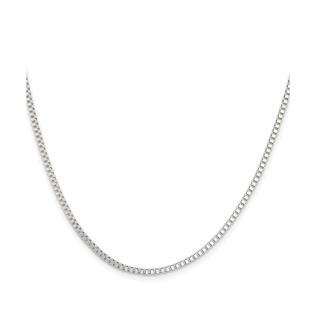 Stainless Steel Polished 2mm Box Chain Necklace - Silver