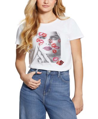 GUESS - Women's Lipstick Kisses Easy T-Shirt