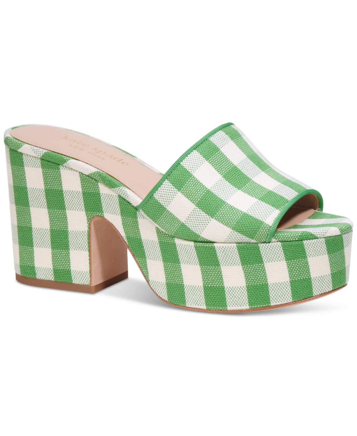 Shop Kate Spade Women's Ibiza Slip-on Platform Wedge Sandals In Summit Green,cream