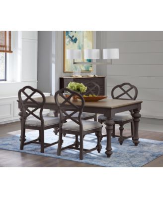 Macy's - Mandeville 5 Pc. Dining Set (Rectangular Table & 4 X-Back Chairs)