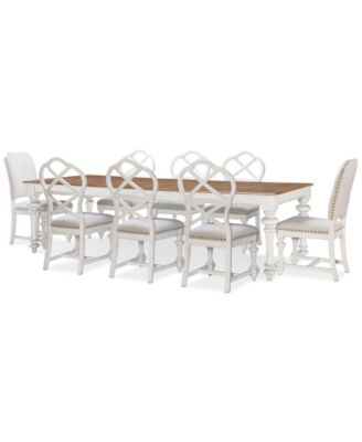 Mandeville 9 Pc. Dining Set (Rectangular Table, 6 X-Back Chairs &amp; 2 Upholstered Chairs)