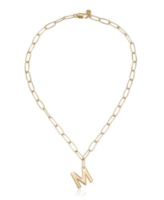 Ettika Paperclip Chain Initial Necklace - Gold-M 50$