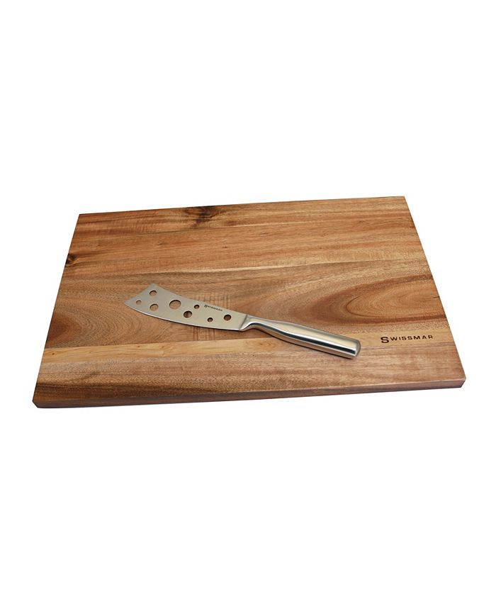 SWISSMAR 2 Piece Acacia Board and Cheese Knife Set - Macy's