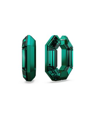 Swarovski Green or Pink, Aluminum Lucent Mini Hoop Earrings - Macy's