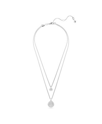 White, Rhodium Plated or Rose-Gold Tone or Gold-Tone Meteora Layered Pendant Necklace