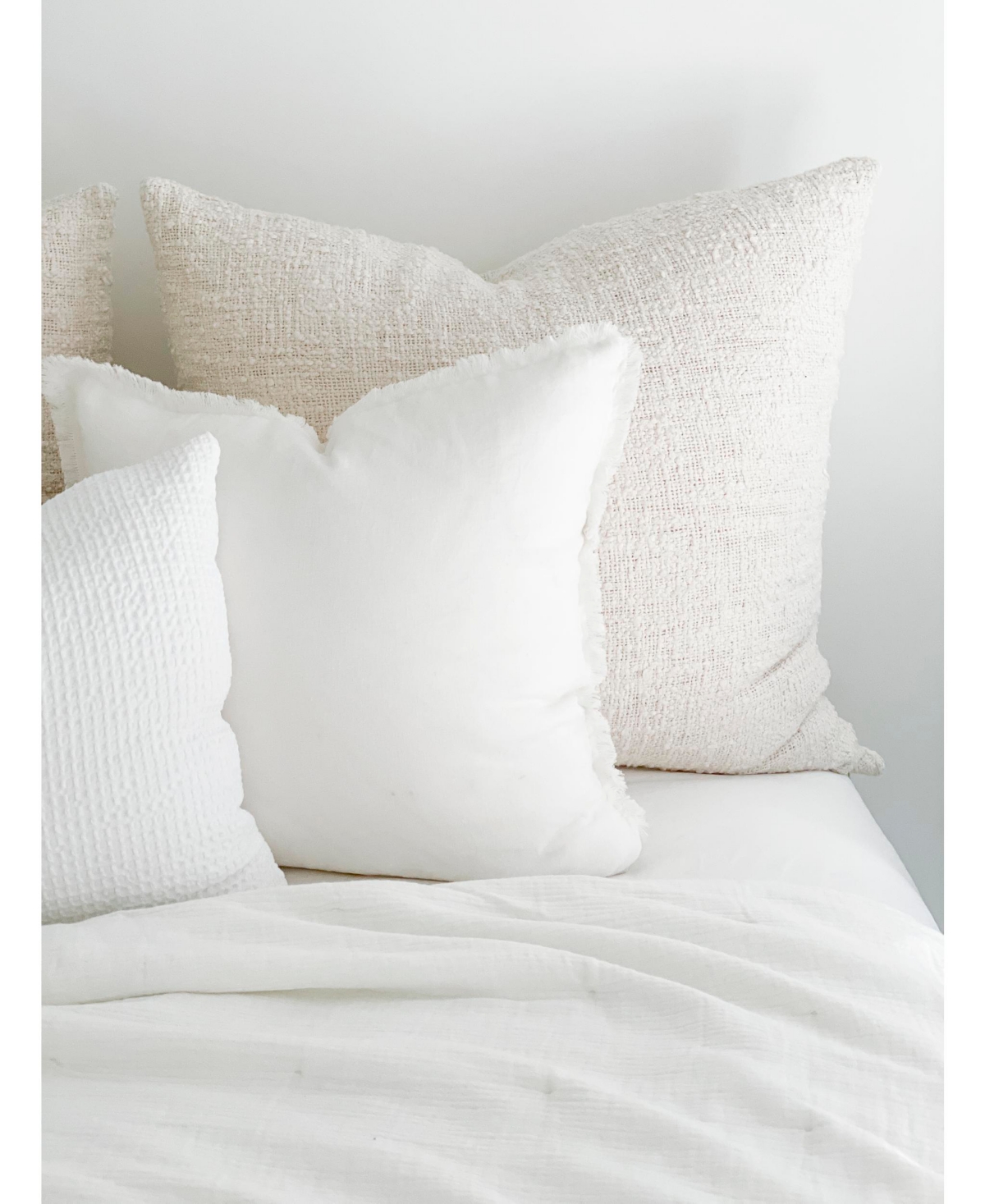 Cozy Cotton Ivory Boucle Dutch Euro Pillow Cover