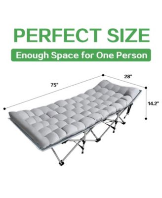 SUGIFT Folding Camping Cot With Removable Cotton Mattress For Office ...