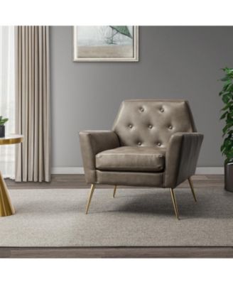 Modern Faux Leather Accent Chair for Living Room Bedroom