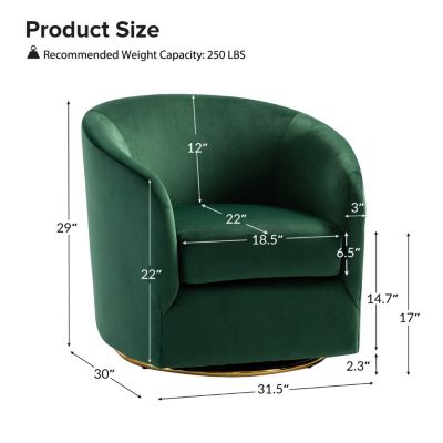 Swivel Accent Chair with Gold Metal Base for Living Room Nursery