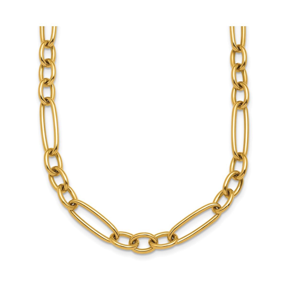 18k Yellow Gold Fancy Link Necklace - Gold