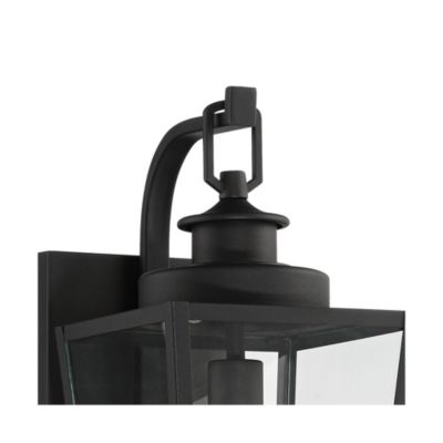 Ackerly Modern Outdoor Wall Light Fixture Textured Black 17 1/4" Clear Glass for Post Exterior Barn Deck House Porch Yard Patio