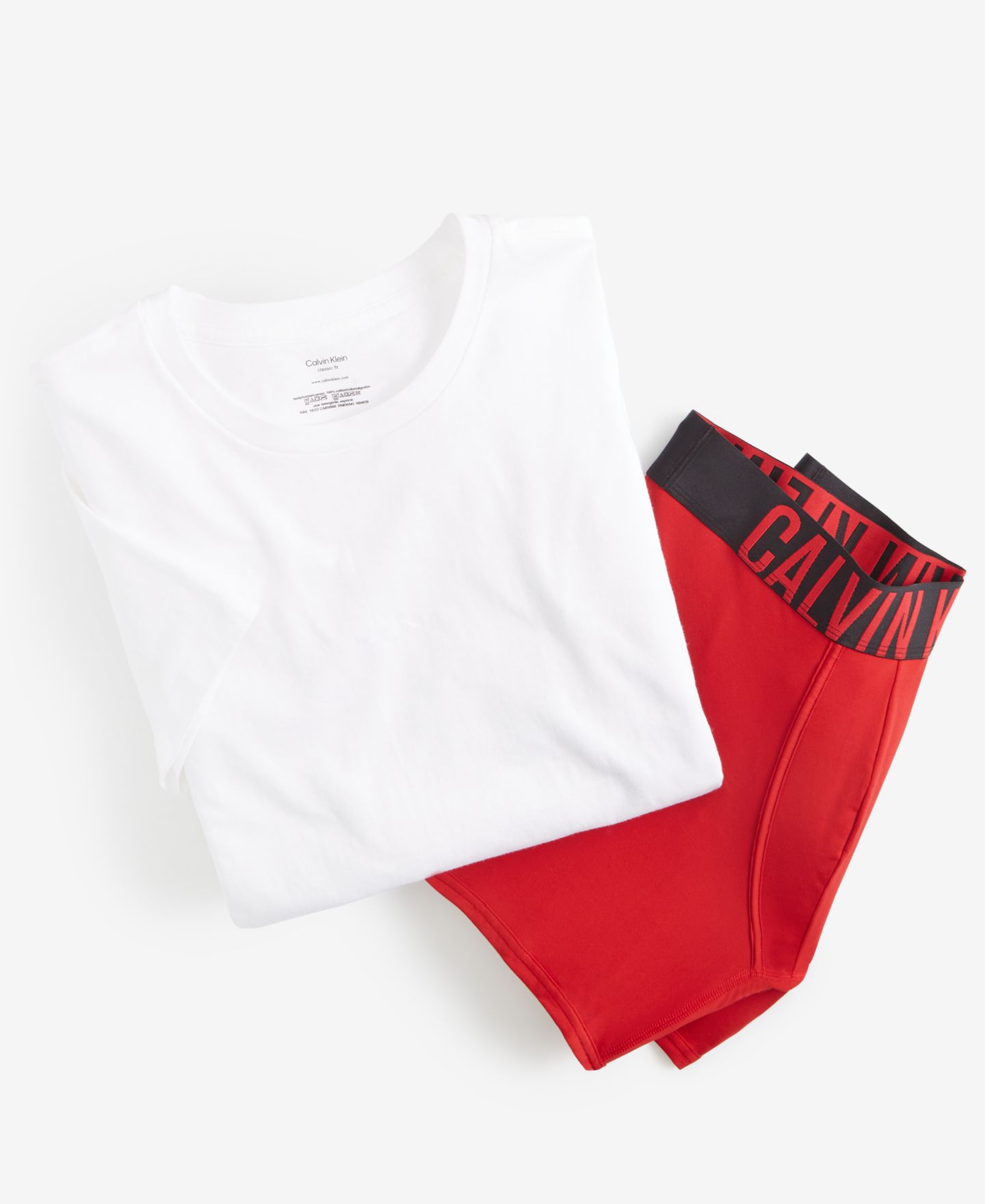 Мужские футболки Calvin Klein Cotton Classics 3-Pack Crewneck T-Shirts & Intense Power 3-Pack Boxer Briefs, цвет: Чёрный — фото 3