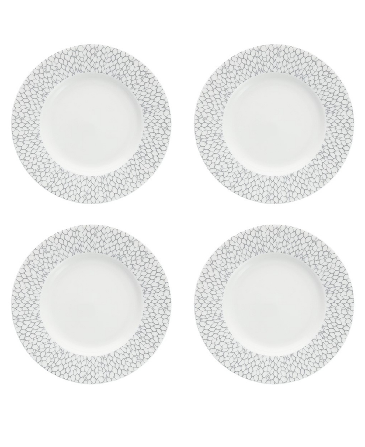 Fortessa Amanda Embossed Bread & Butter Plates, Set Of 4 In Gray