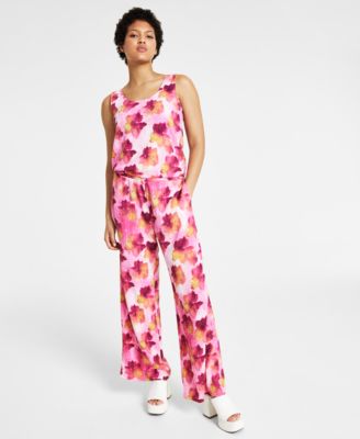 Womens Floral Print Tank Top Wide Leg Pants Created For Macys
