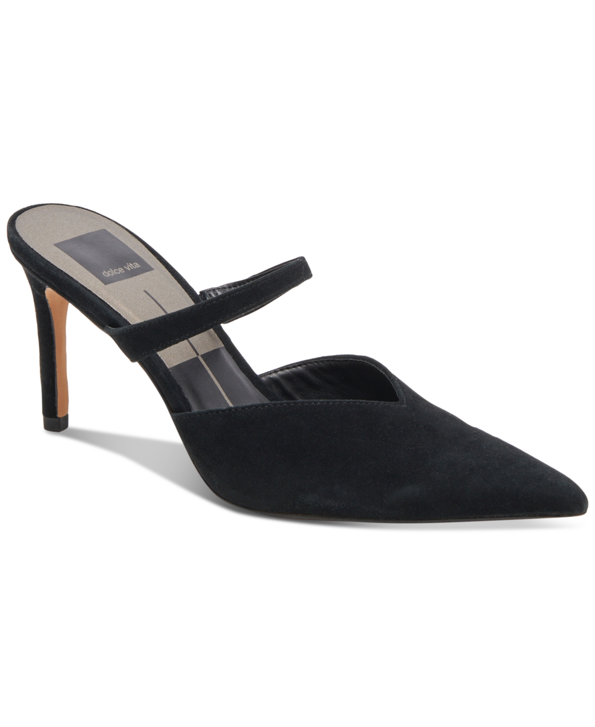 Shop Dolce Vita Women's Kanika Slip-on Pointed-toe Pumps In Onyx Suede