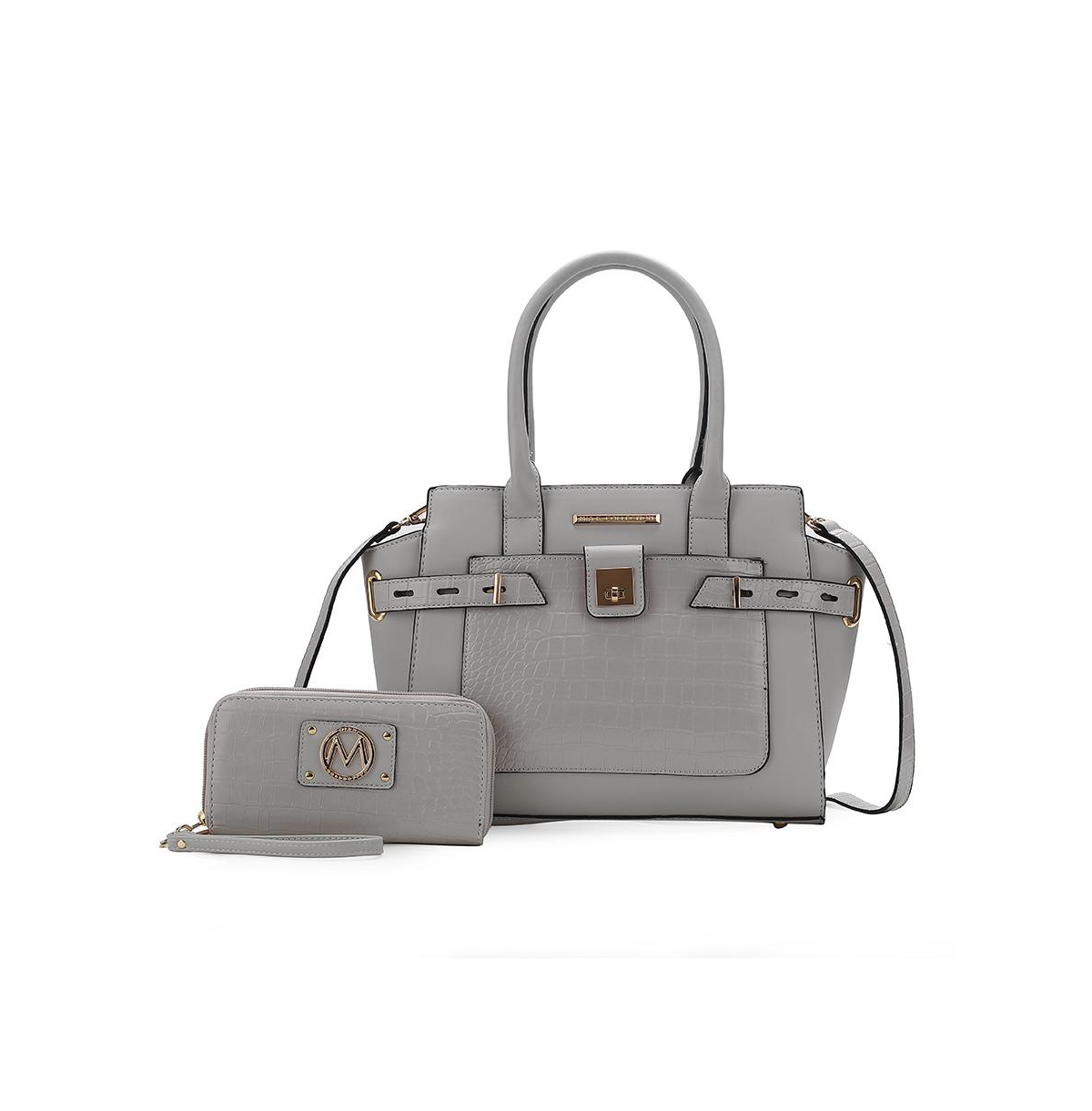 Mkf Collection Isla Crocodile Embossed Satchel Bag with wallet by Mia K