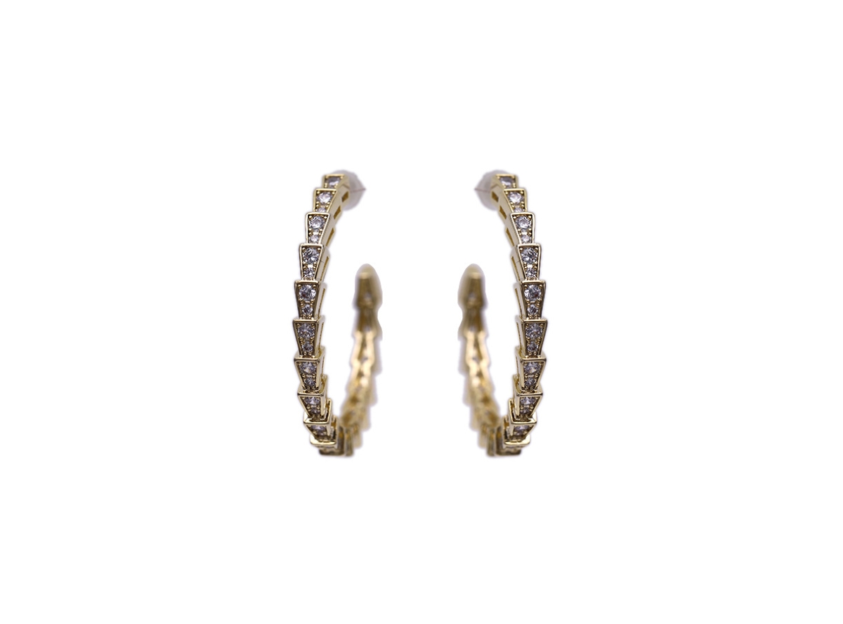 Crystal Hoop Earrings - Silver