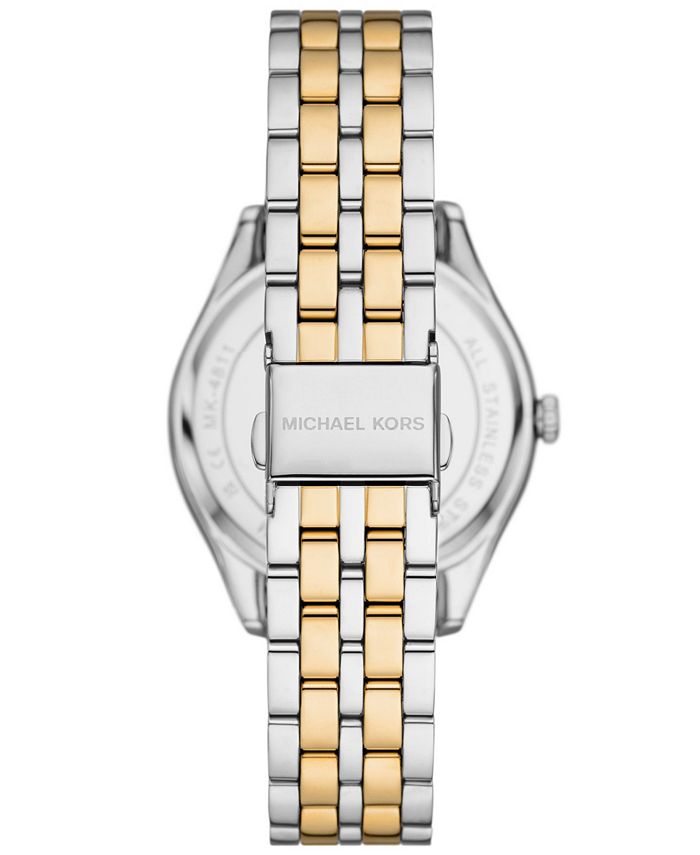 Michael Kors Women's Harlowe Three-Hand Two-Tone Stainless Steel Watch ...
