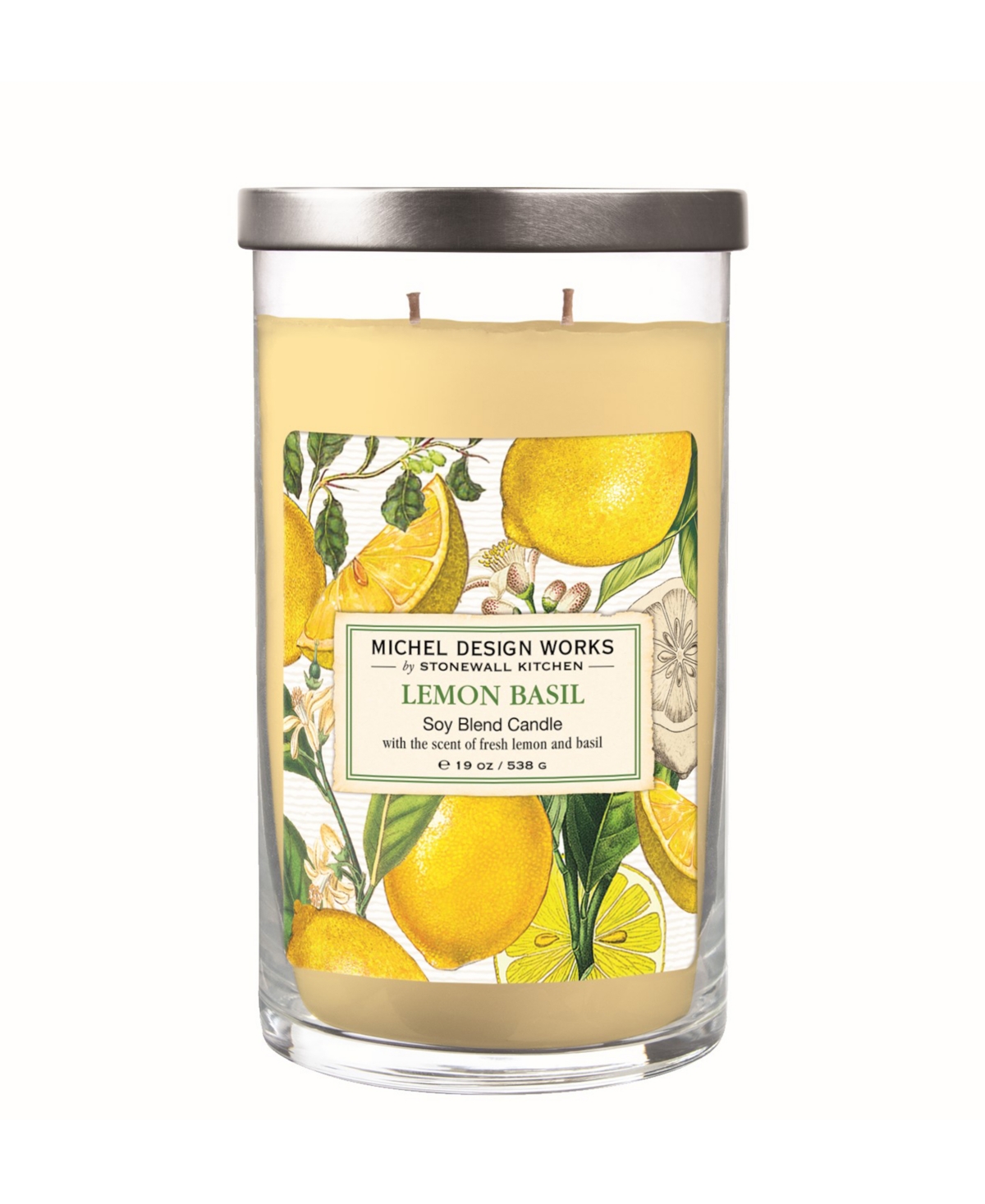 Michel Design Works Lemon Basil Large Tumbler Candle In Yellow