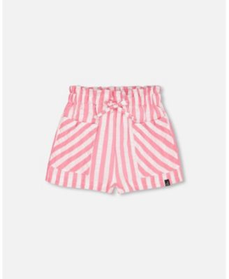 Striped Seersucker Short Bubble Gum Pink