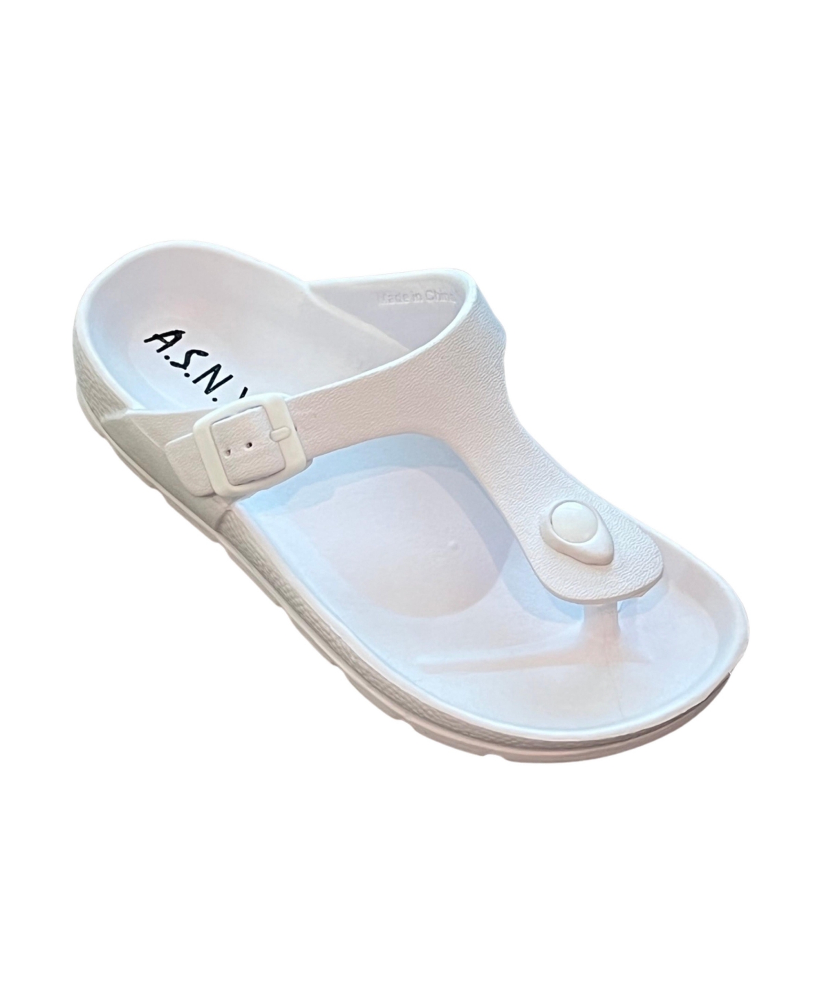Women s Comfort Slide Thong Buckle Eva Flat Sandal - Grey