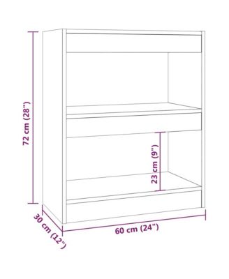 Book Cabinet/Room Divider Smoked Oak 23.6"x11.8"x28.3"