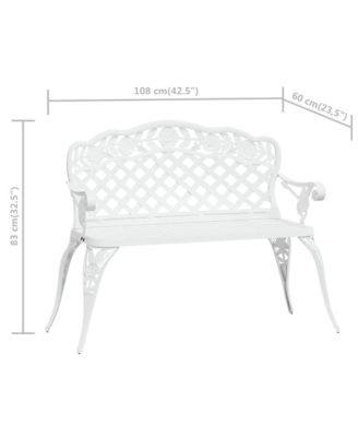 Patio Bench 42.5" Cast Aluminum White